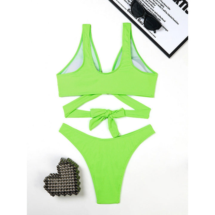 Damen Bikini-Set mit innovativem Schnitt und anpassbarem Knotendetail Drune