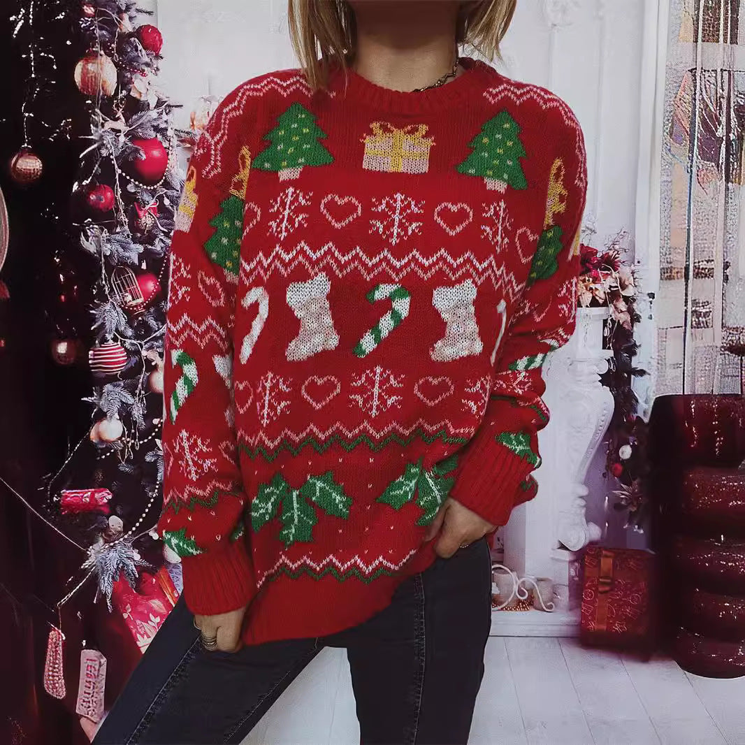 Damen Weihnachts-Pullover mit festlichem Weihnachtsdesign Drune