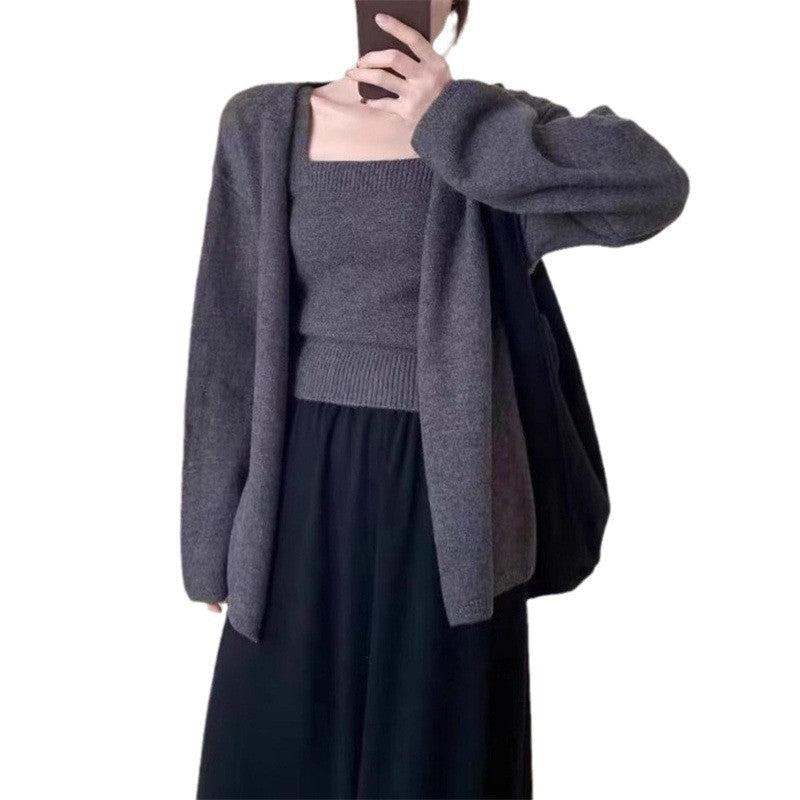 Damen Leichte Strickjacke mit offenem Design und weichem Material Drune