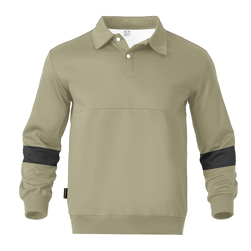 Herren sportlicher Langarm-Polo mit modernem Design und Kontrastärmel Drune