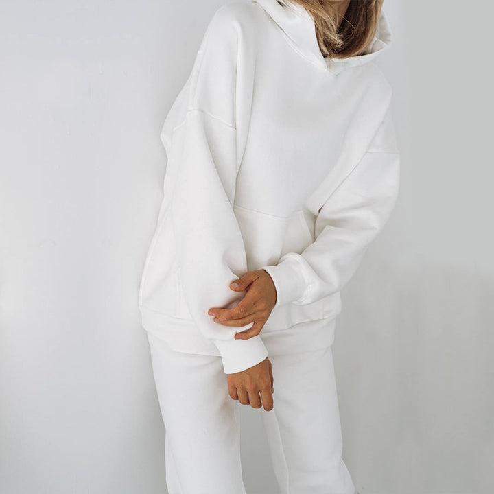 Damen sportliches Fleece-Set mit hohem Kragen Drune