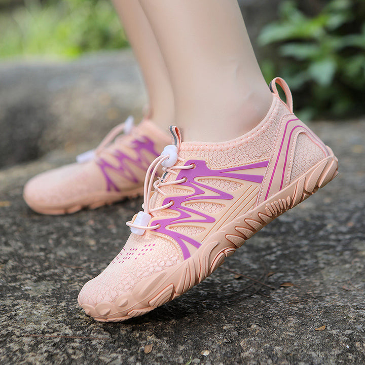 Damen leichte Wasserschuhe mit schnelltrocknendem Strickoberteil, elastischem Zugverschluss und rutschfester Profilsohle Drune