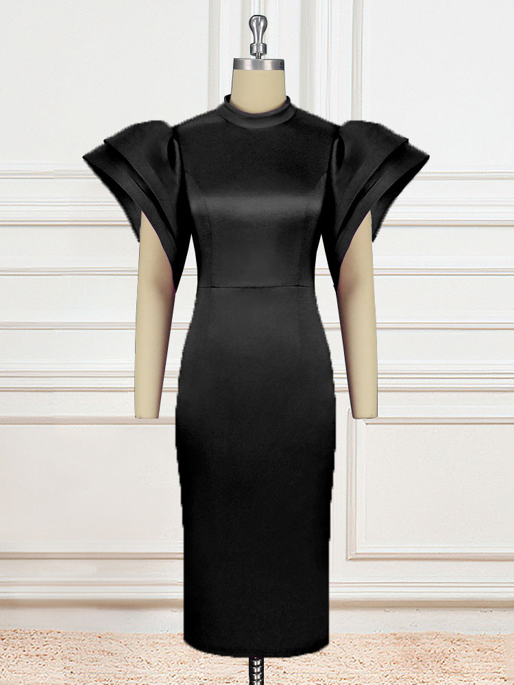 Damen Exklusives Midikleid mit voluminösen Puffärmel Drune