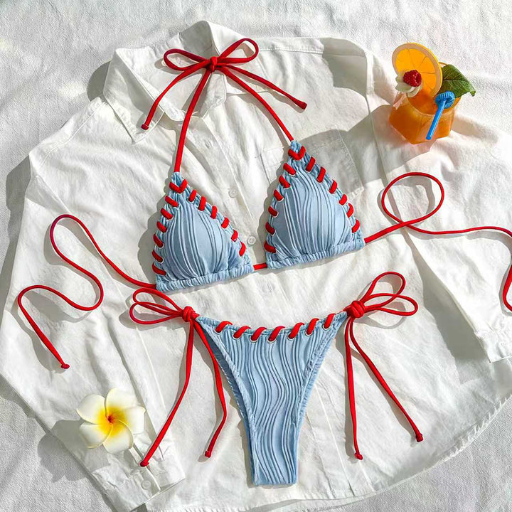 Damen Bikini-Set mit elegantem Rüschendesign und verstellbaren Trägern Drune