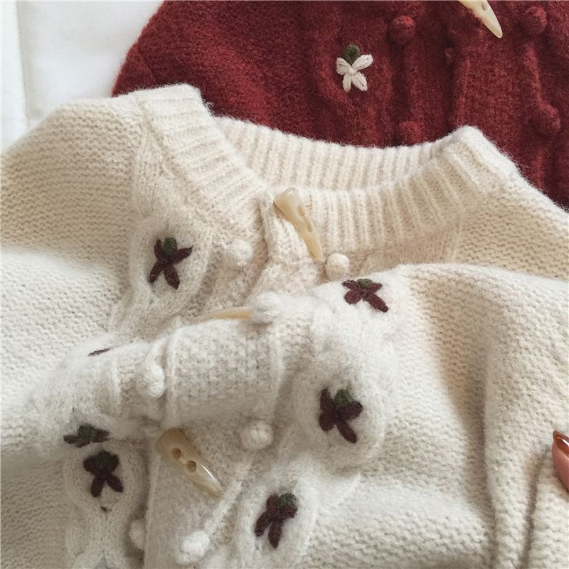 Drune | Strick Strickjacke mit Blumenmuster