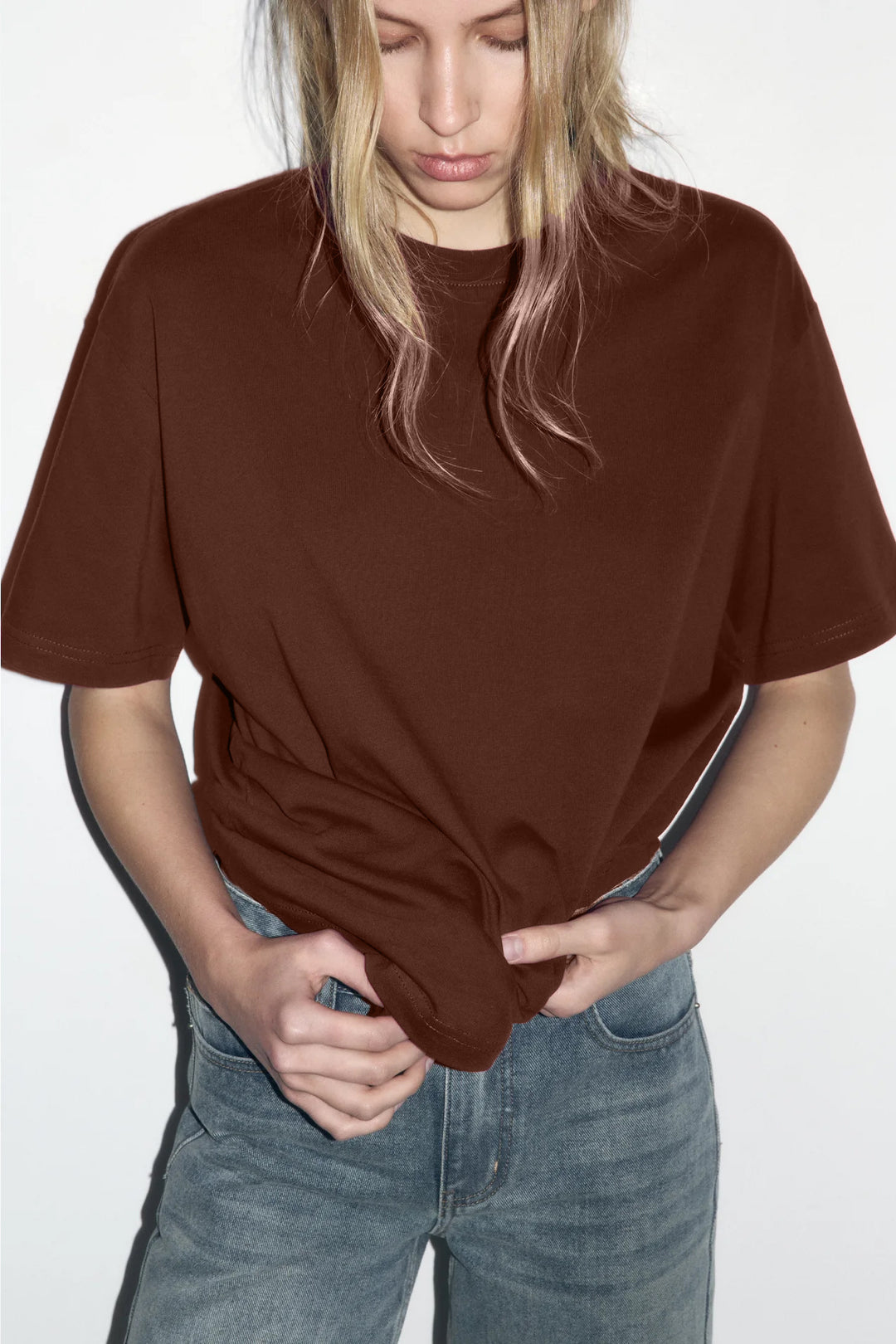 Damen lässiges Oversized T-Shirt aus hautfreundlichem Baumwollmix Drune