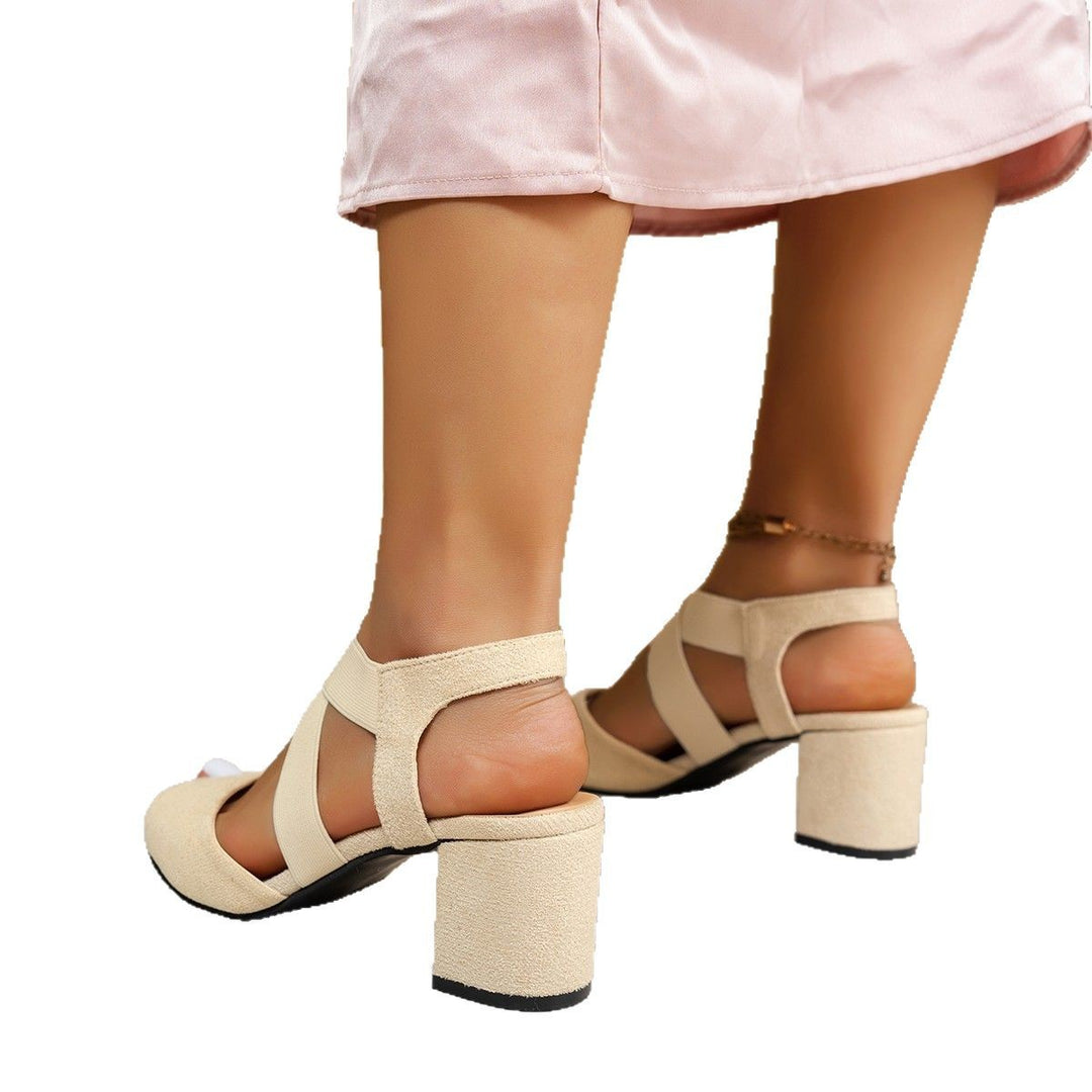 Damen Blockabsatz-Sandalen mit elegantem Kreuzriemen-Design und komfortablem Fußbett Drune