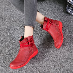 Damen Modische Winterstiefeletten mit praktischer Schnürung und rutschfester Sohle Drune