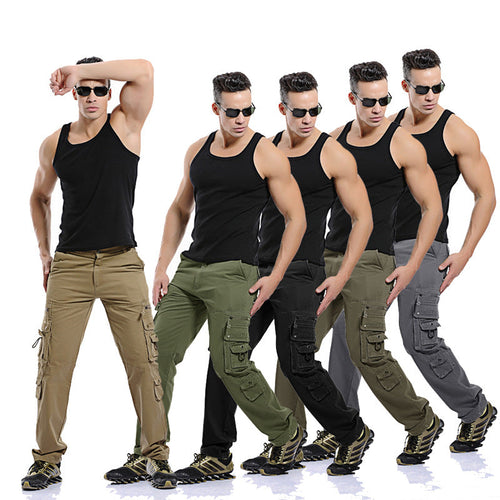 Herren Cargo-Hose mit mehreren praktischen Taschen und verstellbarem Gurt Drune