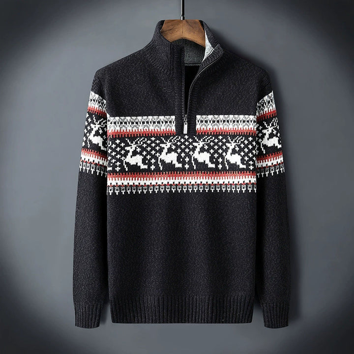 Drune | Strickpullover mit halbem Reißverschluss