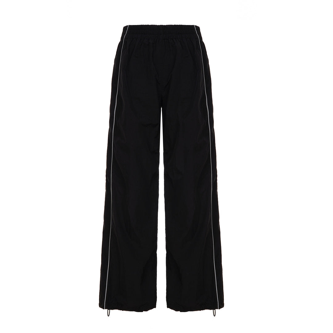 Damen Trendige Relaxed Fit Sporthose mit elastischem Bund und seitlichen Reißverschlüssen Drune
