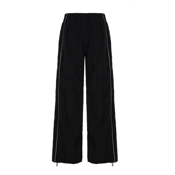 Damen Trendige Relaxed Fit Sporthose mit elastischem Bund und seitlichen Reißverschlüssen Drune