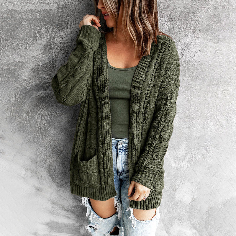 Damen Strickjacke im lässigen Oversized-Stil mit offener Front Drune