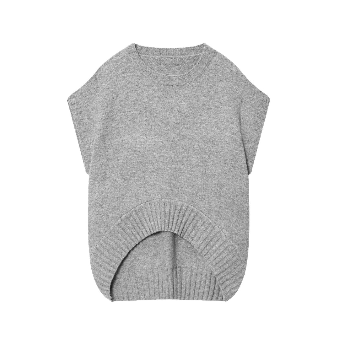 Damen lässiges Stricktop mit asymmetrischem Saum Drune