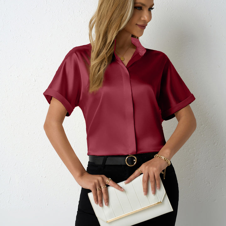Damen Kurzarm Bluse Drune