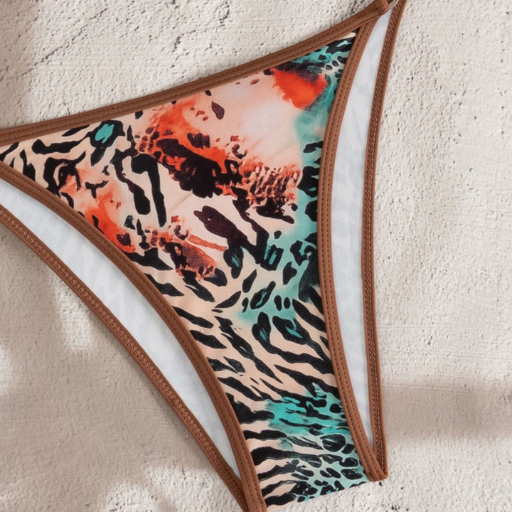 Damen Triangel-Bikini mit animalischem Druck Drune