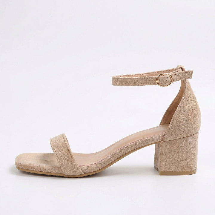 Damen Riemchen-Sandalen mit blockiertem Absatz und verstellbarem Knöchelriemen Drune