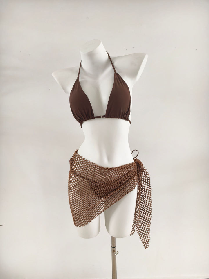 Damen Triangel-Bikini mit modischen Netzrock-Details Drune