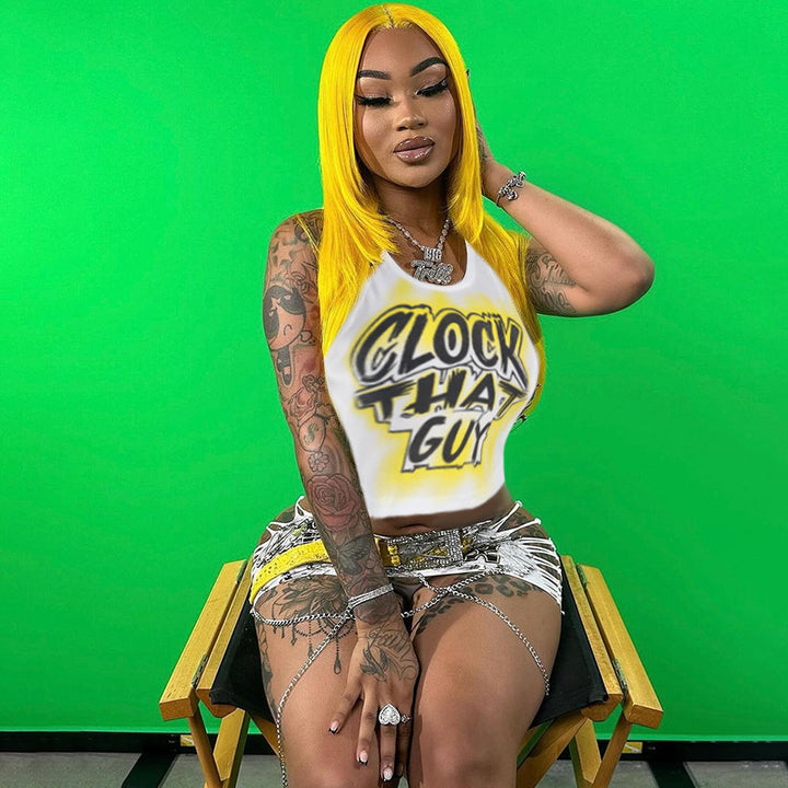 Damen Lockere T-Shirt mit Aufdruck und lässigem Schnitt Drune