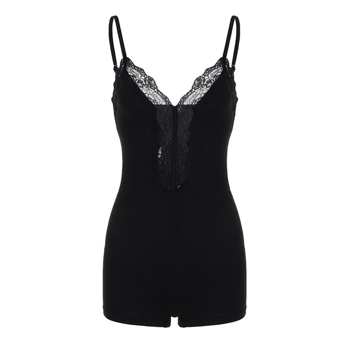 Damen Body mit Spitzendetails und enganliegendem Schnitt Drune