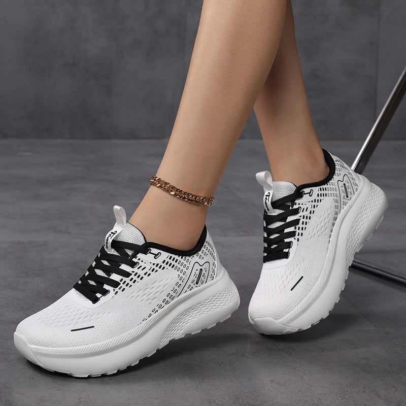 Damen nan ergonomischer Komfort-Sneaker mit nahtlosem Maschenoberteil und keilförmiger Dämpfung Drune