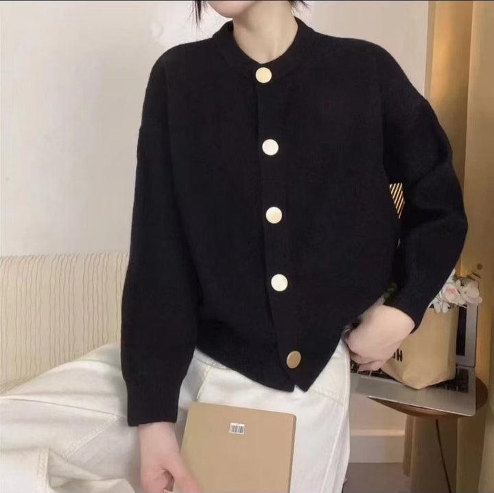 Damen Kuschelige Strickjacke mit großen Knöpfen und elegantem Design Drune