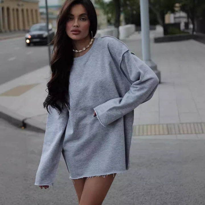 Damen Oversized Sweatshirt mit lässigem Schnitt und breiten Ärmeln Drune