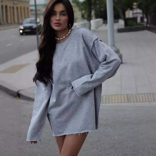 Damen Oversized Sweatshirt mit lässigem Schnitt und breiten Ärmeln Drune