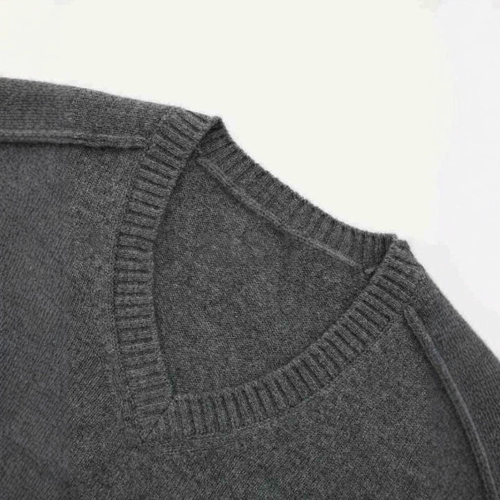 Damen feiner V-Ausschnitt Pulli aus hochwertiger Wolle Drune