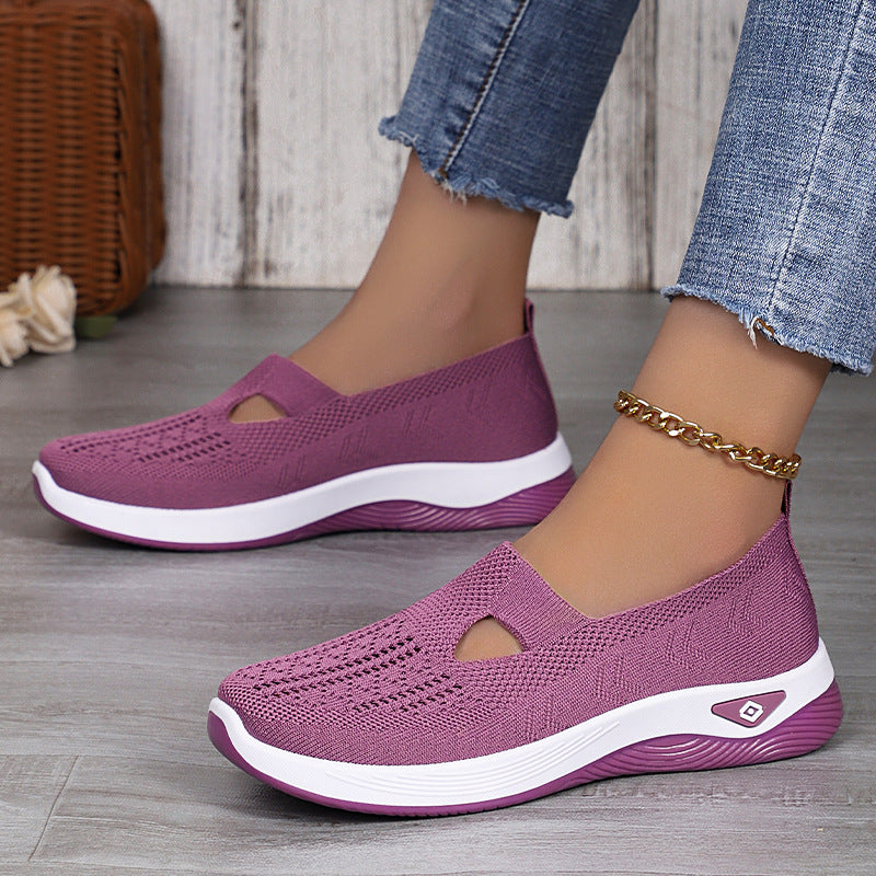 Damen nan leichte atmungsaktive Strickslipper mit Memoryschaum und rutschfester Laufsohle Drune