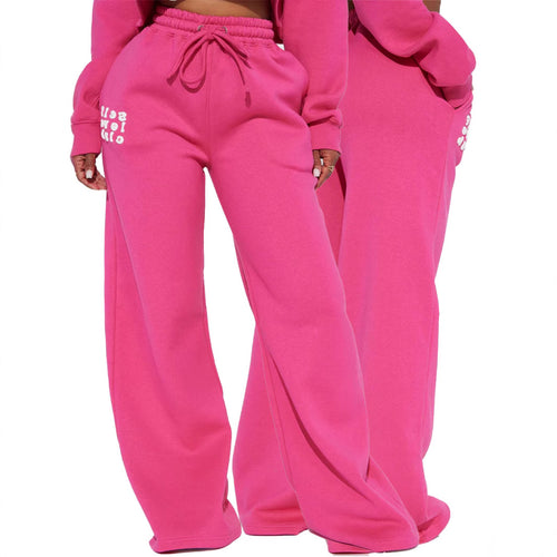 Damen weite Jogginghose mit elastischem Bund und auffälliger Schriftzug Drune