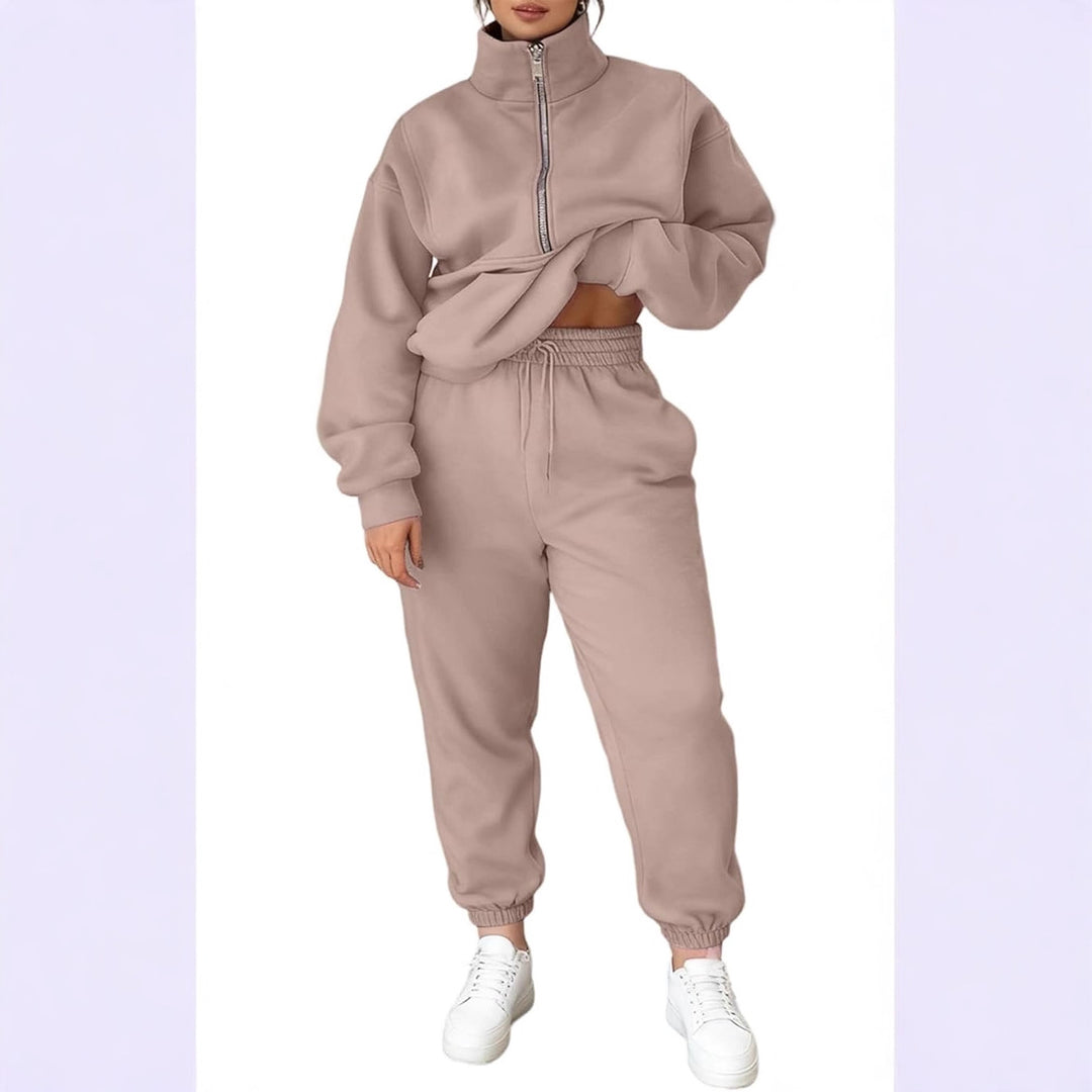 Damen kuscheliger Fleece-Pullover mit hohem Kragen und Reißverschluss Drune