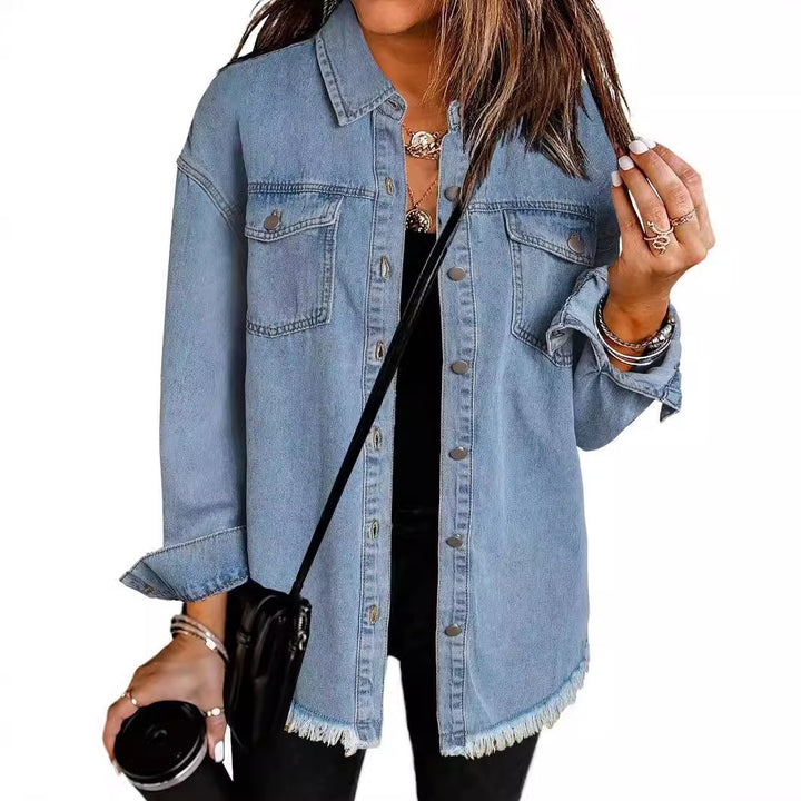 Femme Destroyed Denim Westernjacke Drune