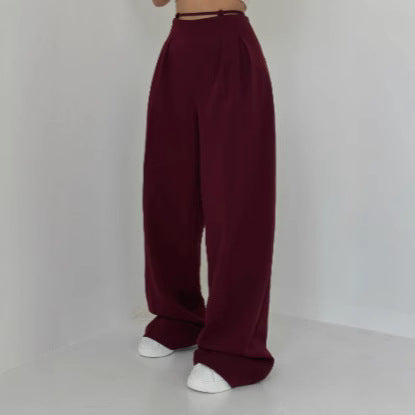 Damen High-Waist Chinohose mit dekorativem Bindeband Drune