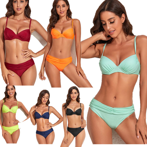 Damen Bikini-Set mit raffiniertem Push-Up-Oberteil und hochwertigem Bund Drune