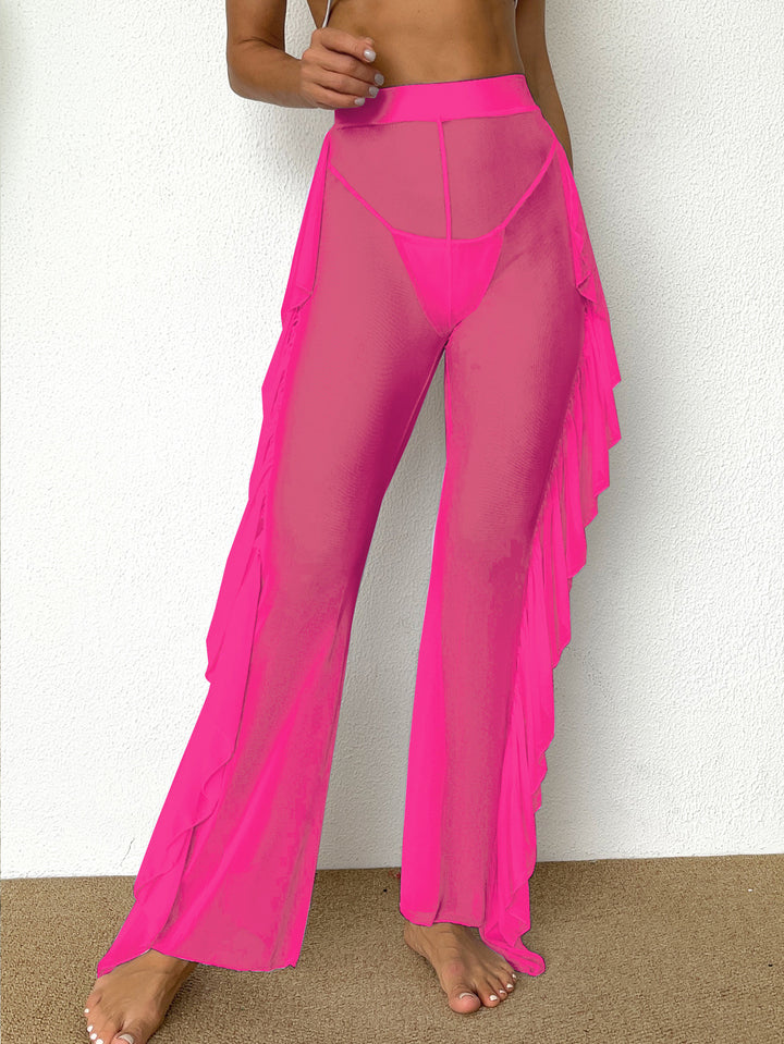 Damen Elegante Strandhose mit verspielten Rüschendetails Drune