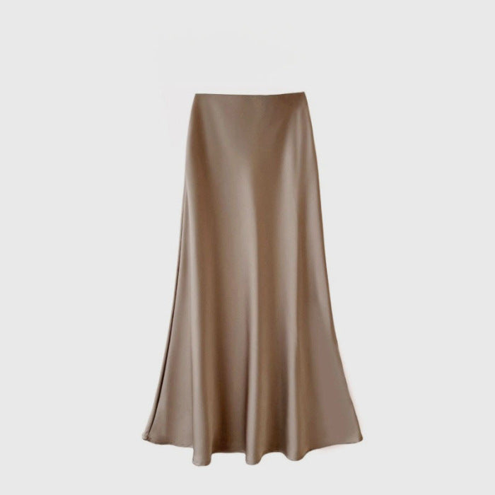 Damen Eleganter Maxirock aus hochwertigem fließendem Material mit weitem Schnitt Drune