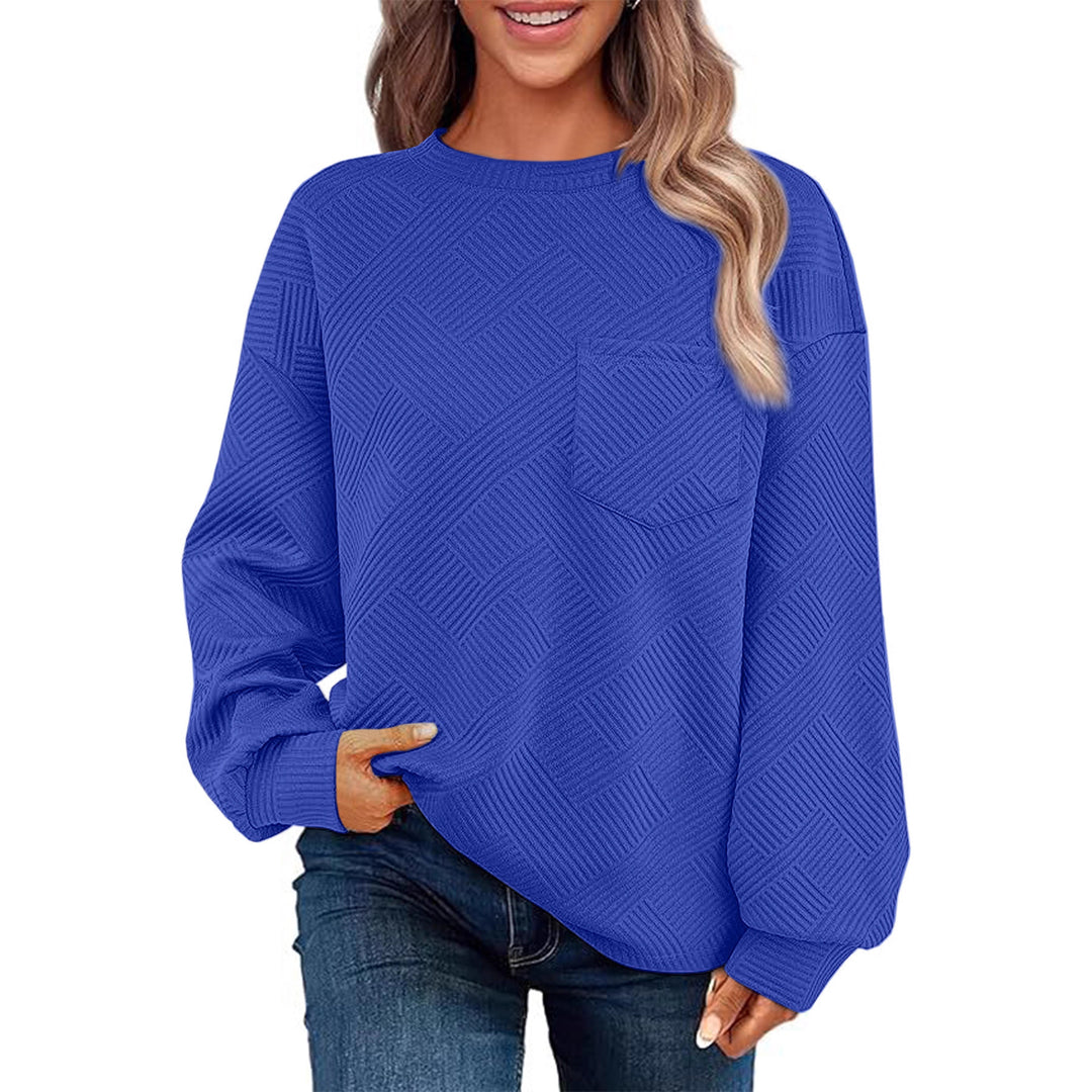 Damen lässiger Pullover mit strukturiertem Muster Drune