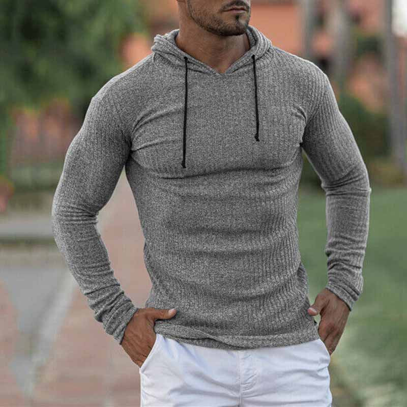 Herren Hoodie mit Rippstruktur und weitem Schnitt Drune