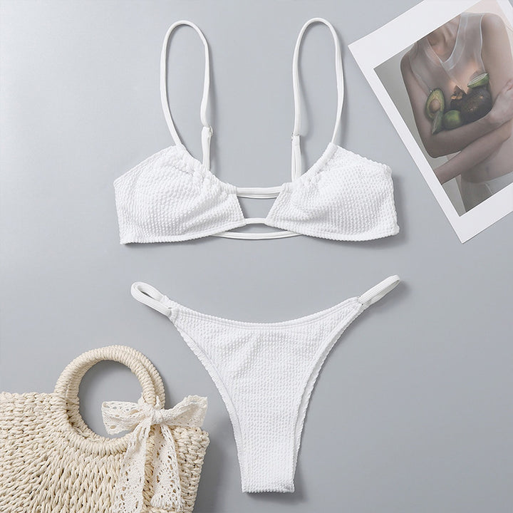 Damen Triangel-Bikini mit innovativem Schnitt und modischem Bindeband Drune