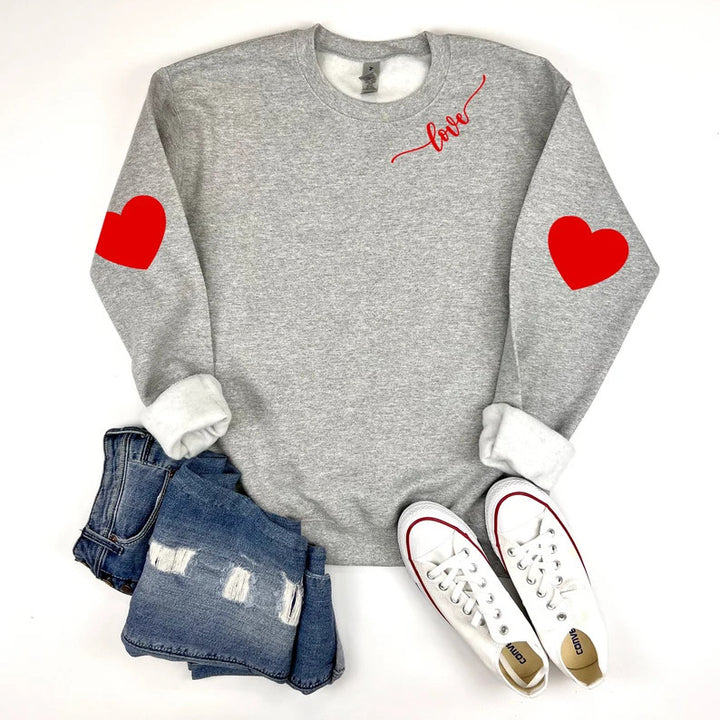 Damen Sweatshirt mit Herzen-Design und lässigem Schnitt Drune