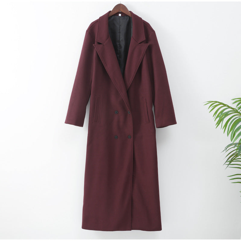 Damen eleganter doppelter Trenchcoat mit weitem Schnitt Drune