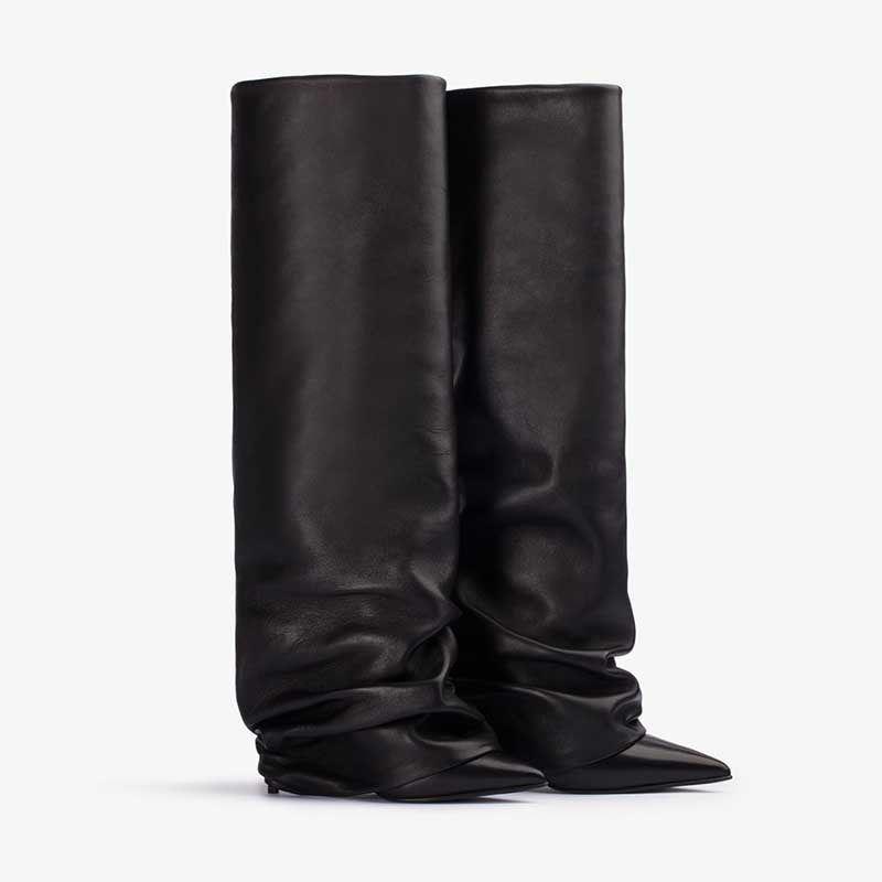 Damen Slouchy Hochhackige Stiletto Stiefel Drune