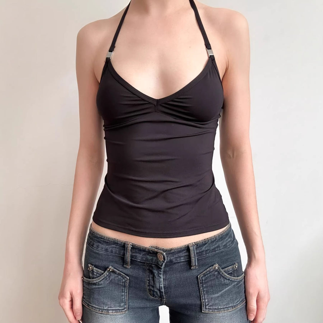 Damen Sportliches Spaghetti-Trägertop mit eleganten Akzenten Drune