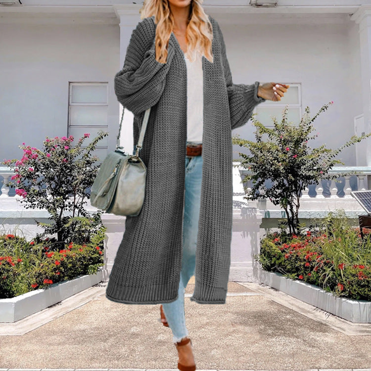 Damen Großer Strickmantel mit weitem Schnitt und tiefen Taschen Drune