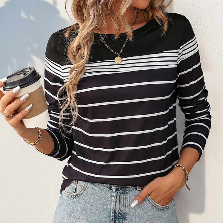 Damen Langarmshirt mit maritimem Streifenmuster und lässigem Schnitt Drune