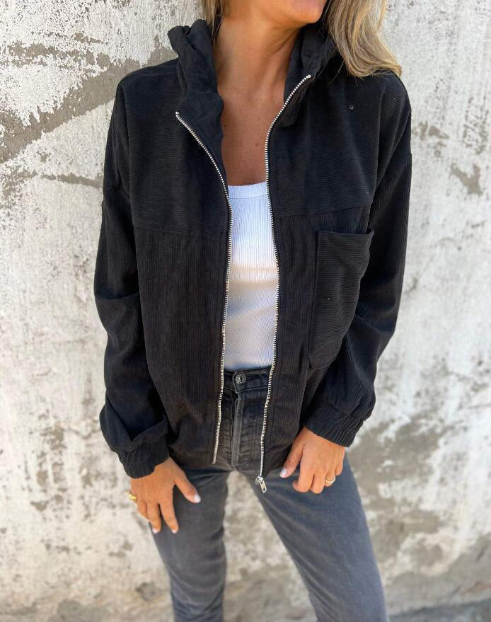 Drune | Minimalistische Cordhosen Hoodie Jacke