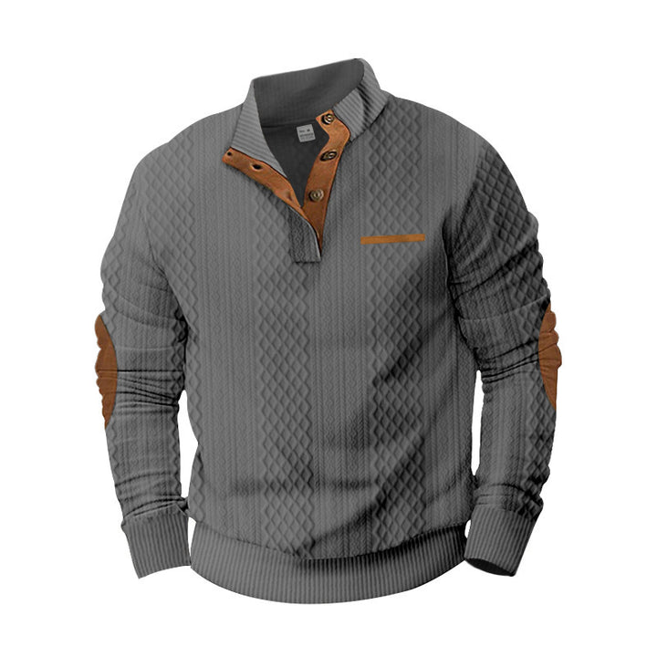 Herren Strickpullover mit modernem Kragen und strukturierter Oberfläche Drune