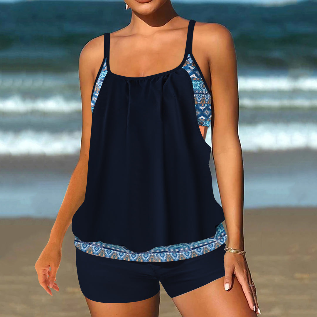 Damen Tankini mit asymmetrischem Schnitt und figurbetonendem Oberteil Drune