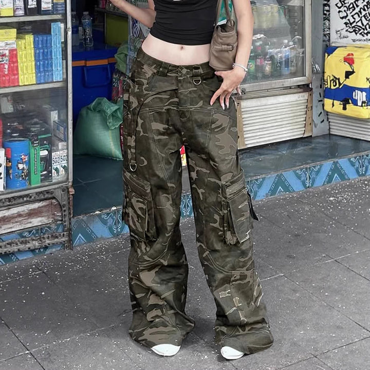 Damen Cargo-Hose im lässigen Camouflage-Stil mit großzügigen Taschen Drune